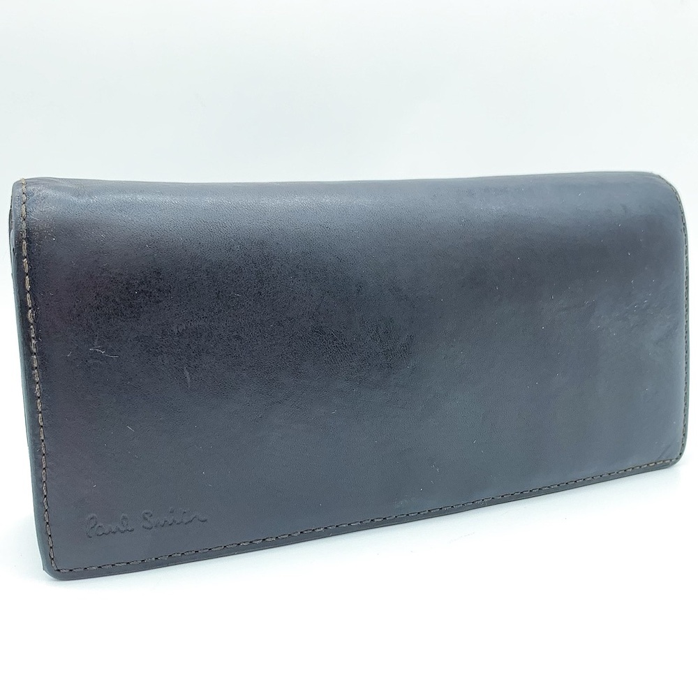 Paul Smith Long Bi-fold Unisex Multi-compartment Leather Wallet in Black